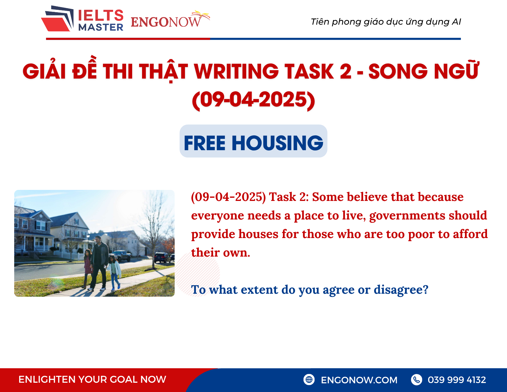 Bài mẫu IELTS Writing Task 2 chủ đề "Free Housing"