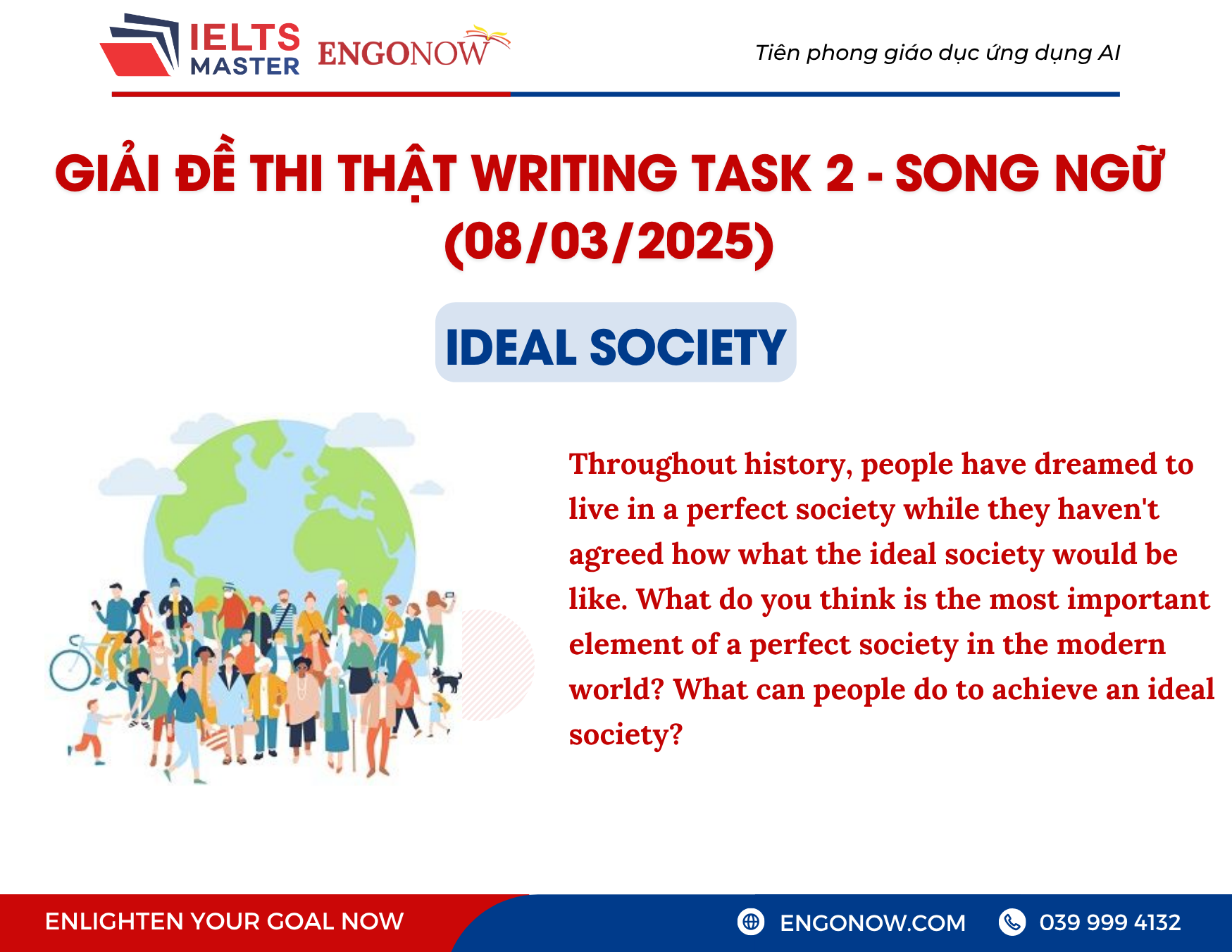 bài mẫu IELTS Writing Task 2 chủ đề "Ideal Society"