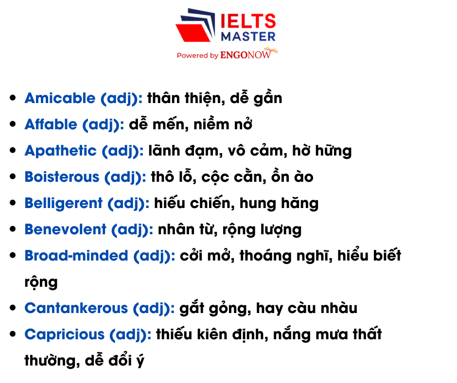 TỪ VỰNG theo chủ đề  - PERSONALITY