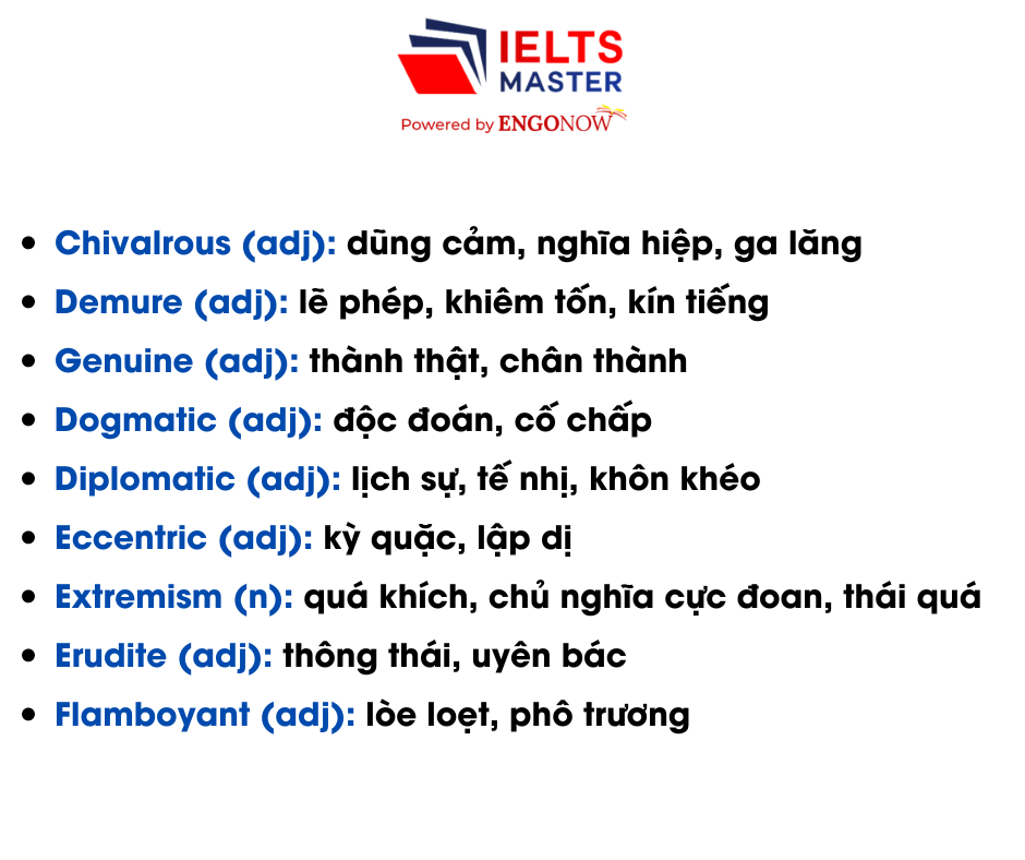 TỪ VỰNG theo chủ đề  - PERSONALITY